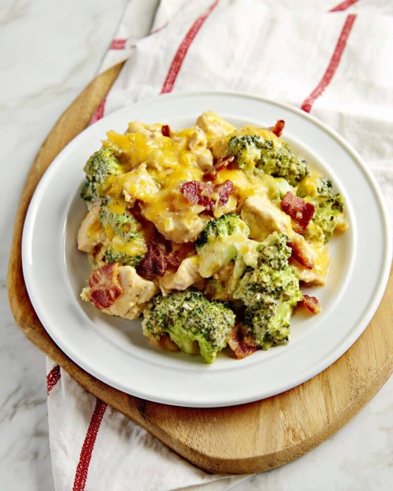 Creamy Low Carb Chicken Casserole with Broccoli and Bacon Recipe