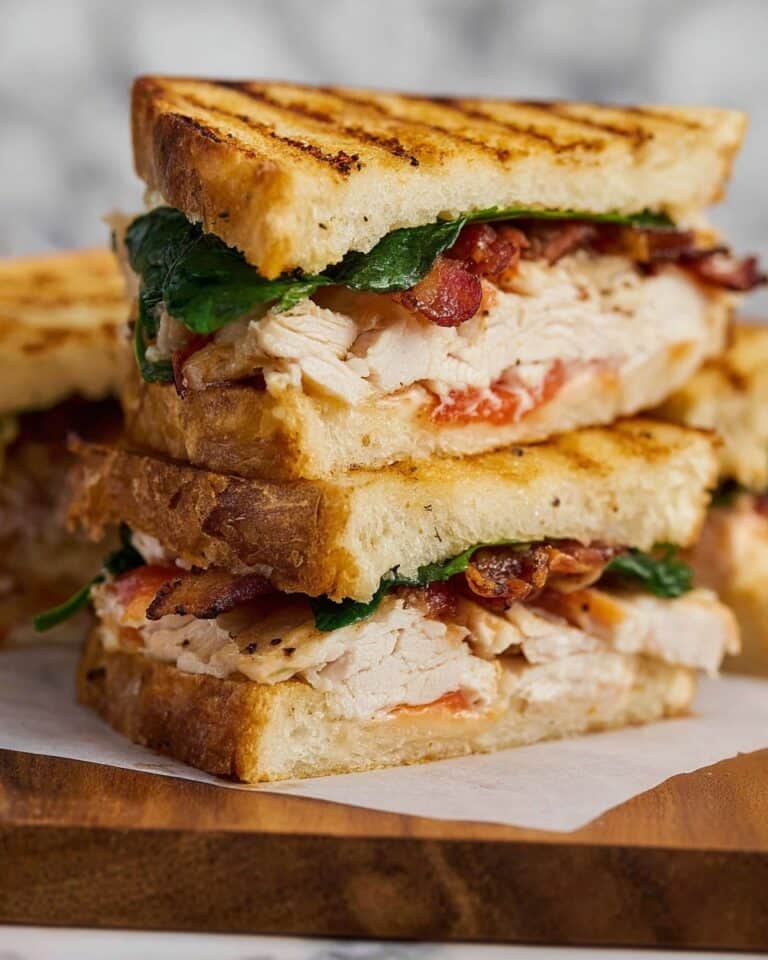 Turkey Melt with Cheddar, Spinach, and Bacon Recipe