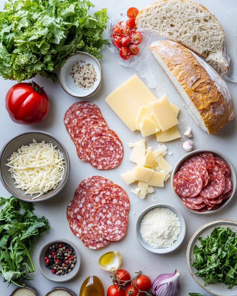 A sandwich with five layers inside a sesame seed bun, resting on a wooden board with a white marbled surface underneath. The bottom layer is thin pink slices of ham folded neatly. Above that is a layer of creamy white melted cheese that drapes softly. On top of the cheese, there is a layer of chopped green lettuce mixed with small bits of purple onion. The top layer consists of red tomato slices evenly placed. The sesame bun on top is golden brown with a textured crust full of sesame seeds. The background is a blurred warm kitchen setting, photo taken with an iphone --ar 4:5 --v 7