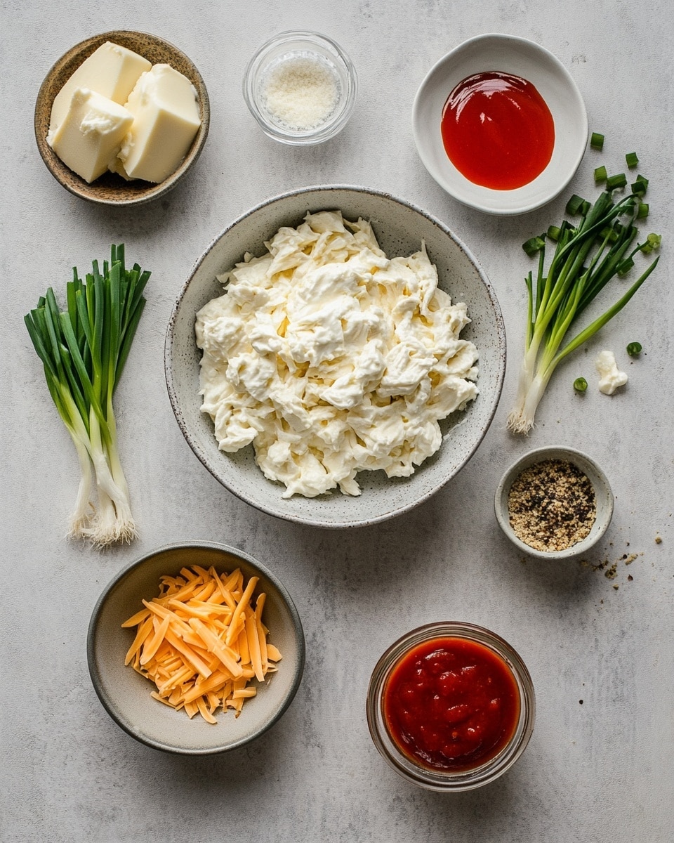 A white oval baking dish holds a cheesy dip with a golden brown crust, slightly bubbly and uneven on top, sprinkled with chopped green onions. The dip's top layer is a mix of melted white and orange cheese, browned in spots. Around the dish, there are scattered yellow and purple tortilla chips on a dark surface. photo taken with an iphone --ar 4:5 --v 7