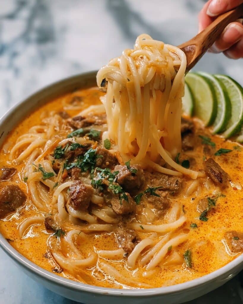 Coconut Red Curry Chicken Udon Recipe