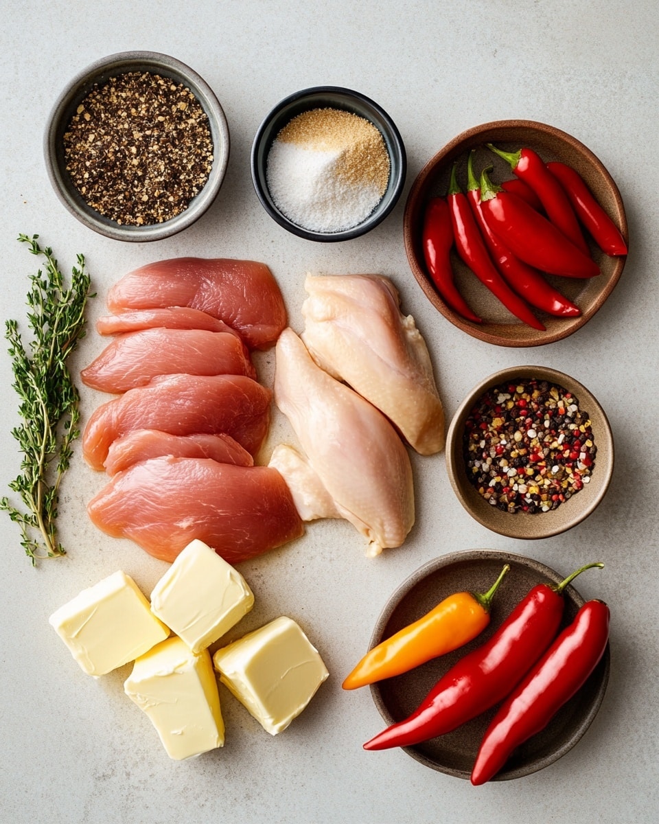 The image shows a close-up view of a slow cooker filled with shredded cooked chicken mixed with several whole and halved yellow-green peppers. The chicken is light beige with some golden brown parts, showing tender texture with visible strands. The yellow-green peppers are soft with grilled marks, placed evenly throughout the chicken. The contents are juicy, covered in a shiny broth that adds a wet and slightly oily look. The slow cooker is black, contrasting with the food inside, and the scene has a warm and rich tone. photo taken with an iphone --ar 4:5 --v 7