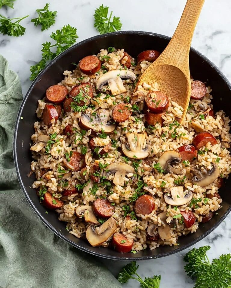 Sausage and Mushroom Skillet Rice Recipe