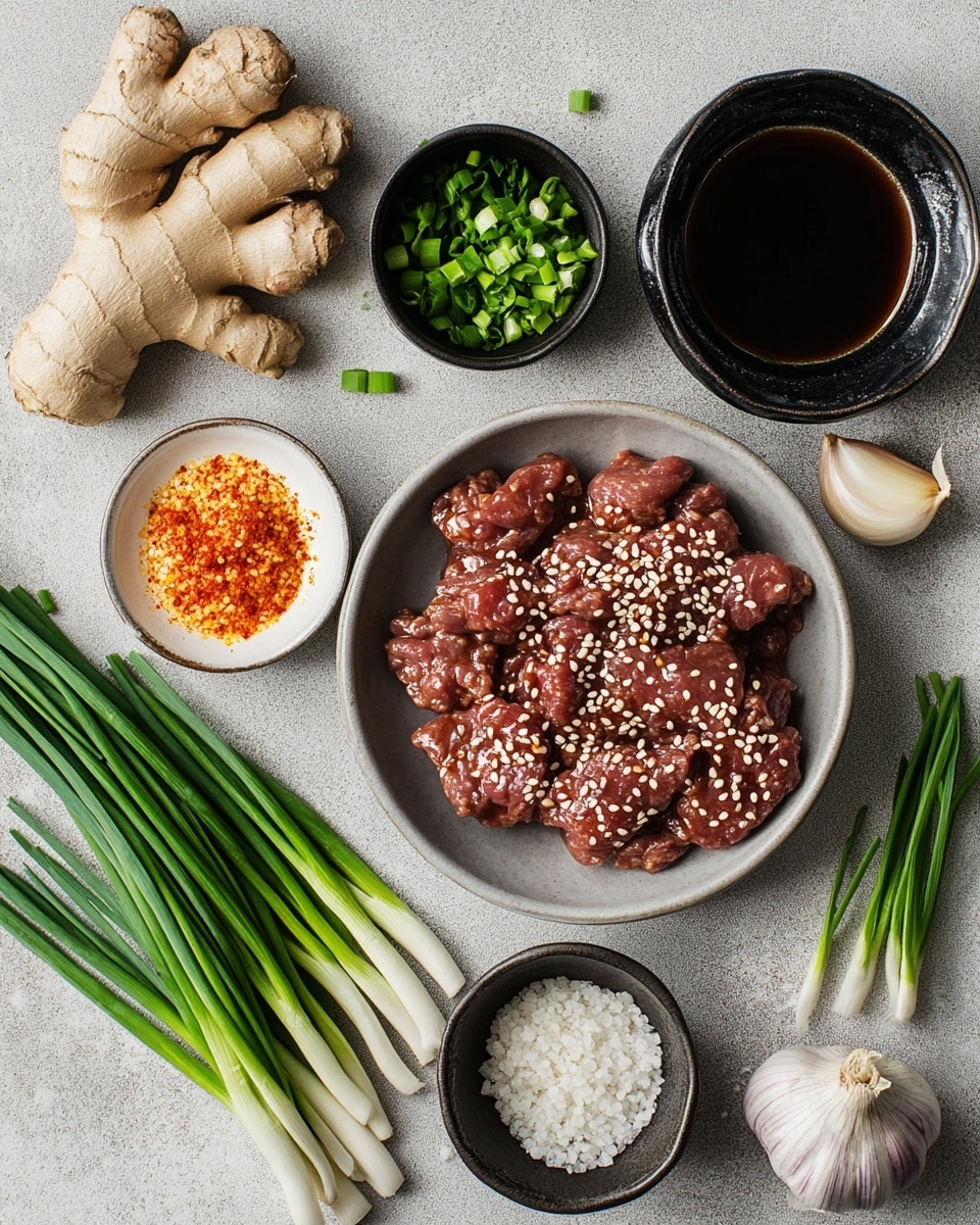 A white deep plate filled with two main layers: the right half has a heap of soft white rice with visible grains, and the left half holds round brown meatballs covered in a shiny sauce. The meatballs are topped with small white sesame seeds and sprinkled with sliced green onions, adding a fresh green color. The plate sits on a white marbled surface with a soft pink cloth partially visible behind it. photo taken with an iphone --ar 4:5 --v 7