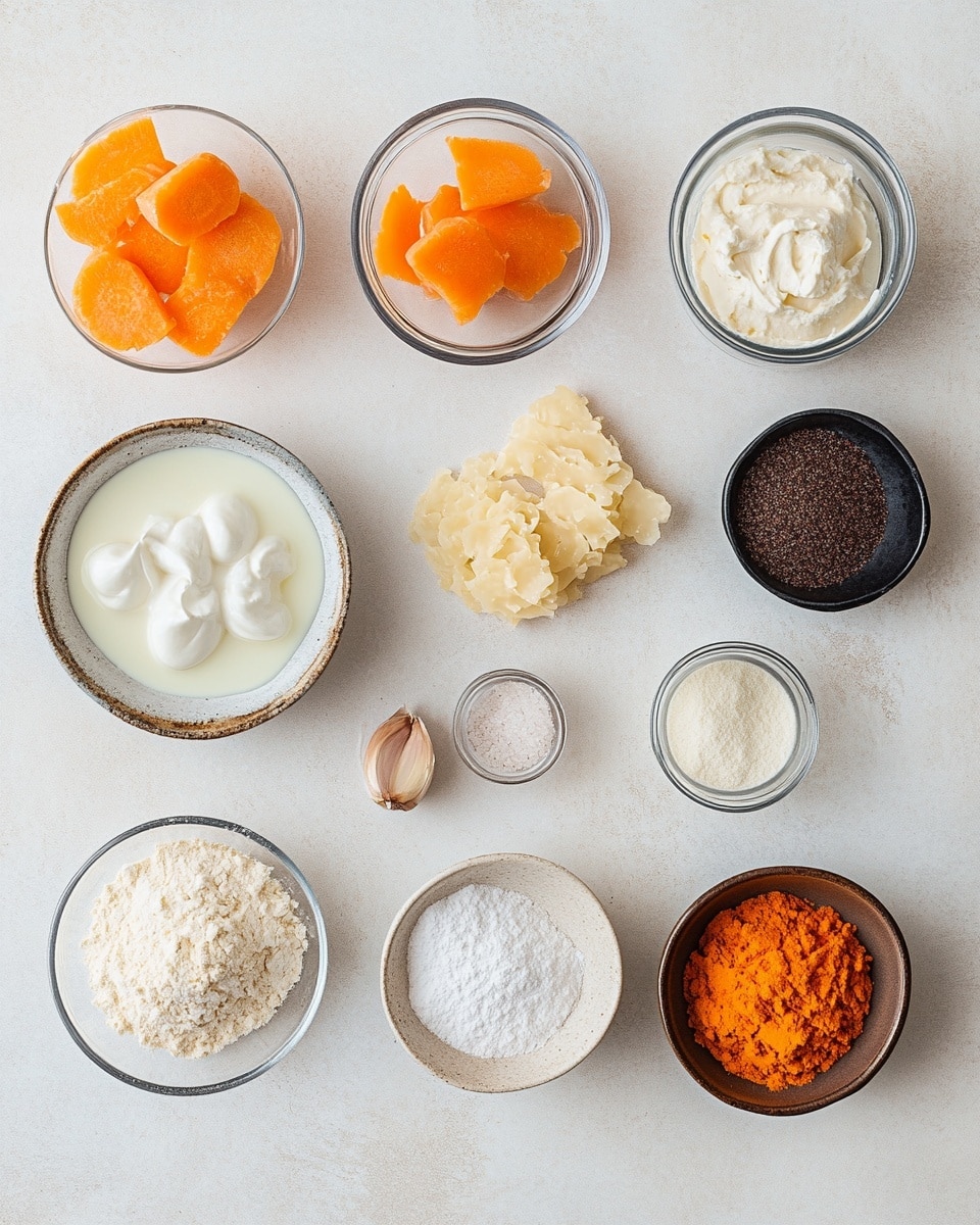 There are six carrot-shaped pastries arranged on a white marbled surface. Each is golden brown with a rough texture coated in a fine layer of cinnamon sugar. They are spiral-shaped and taper from a wider top to a narrow bottom. At the wider end of each pastry, bright green fresh mint leaves stick out, looking like carrot tops. The pastries create a scattered, casual layout with soft natural light highlighting their textures. photo taken with an iphone --ar 4:5 --v 7