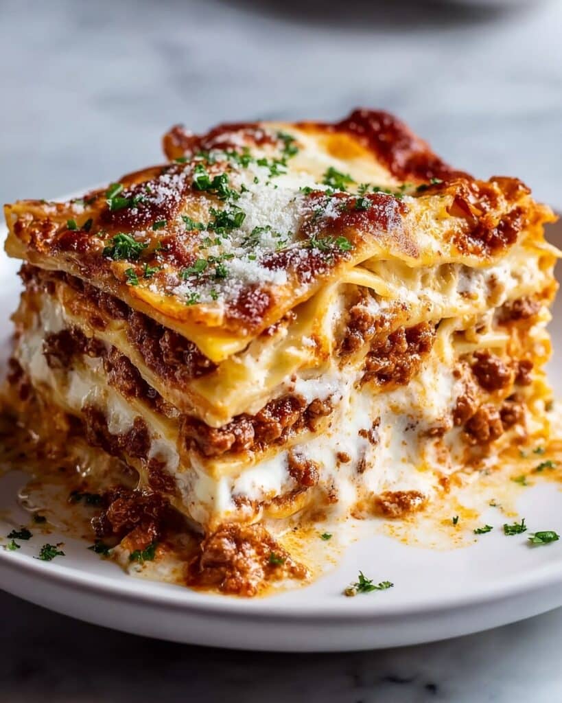 Parmesan Garlic Bacon Cheeseburger Lasagna Recipe