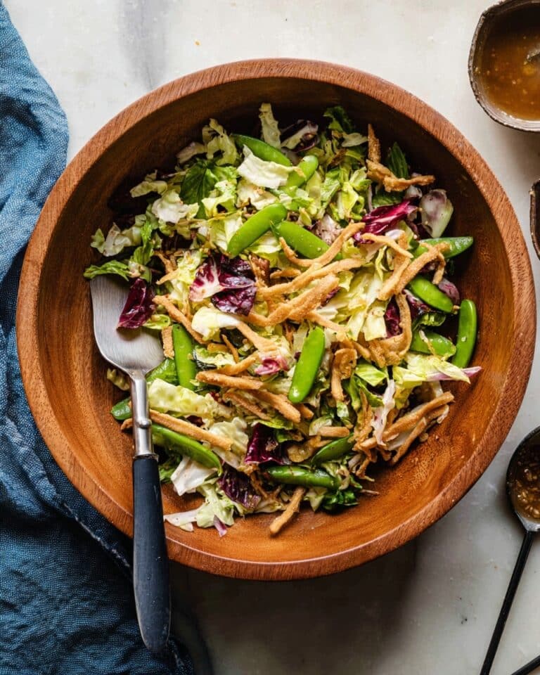 Napa Cabbage Slaw with Miso Ginger Dressing and Toasted Almonds Recipe