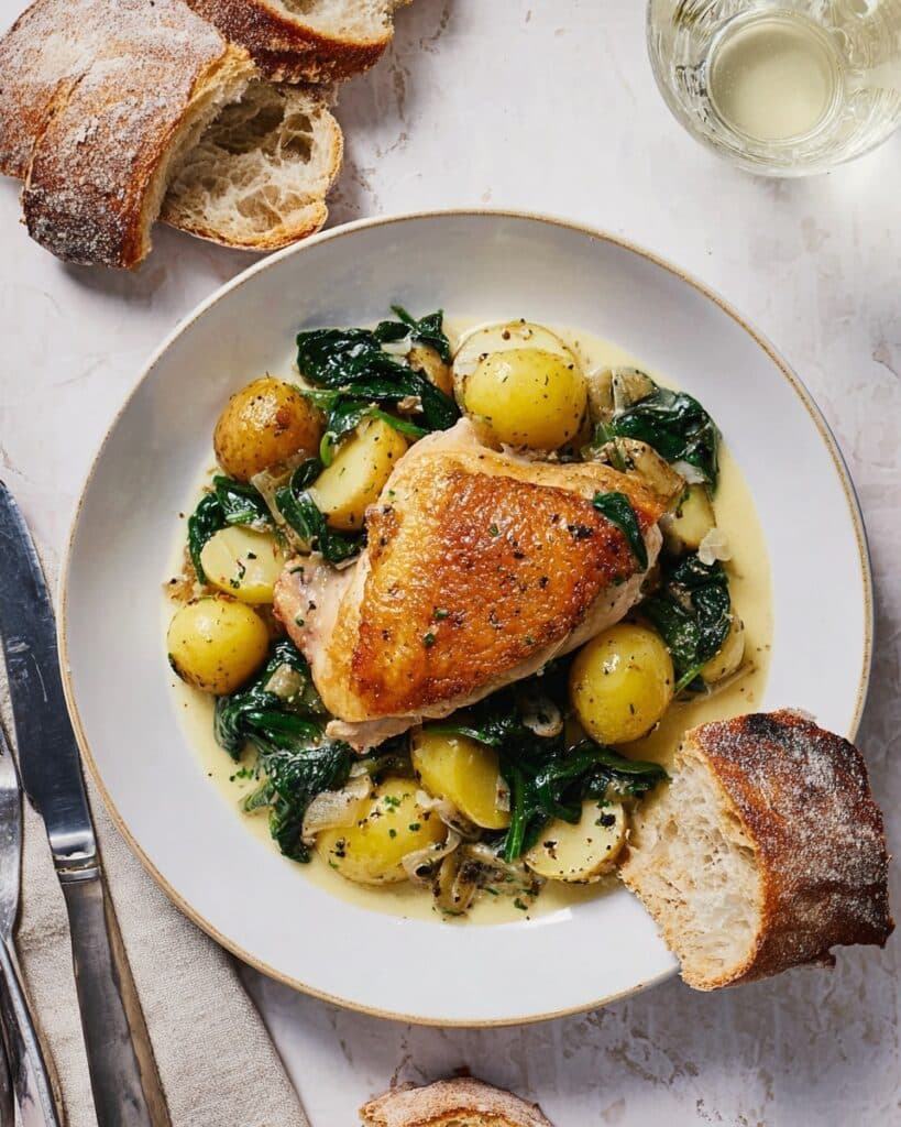 Chicken and Potatoes with Garlic Parmesan Cream Sauce Recipe