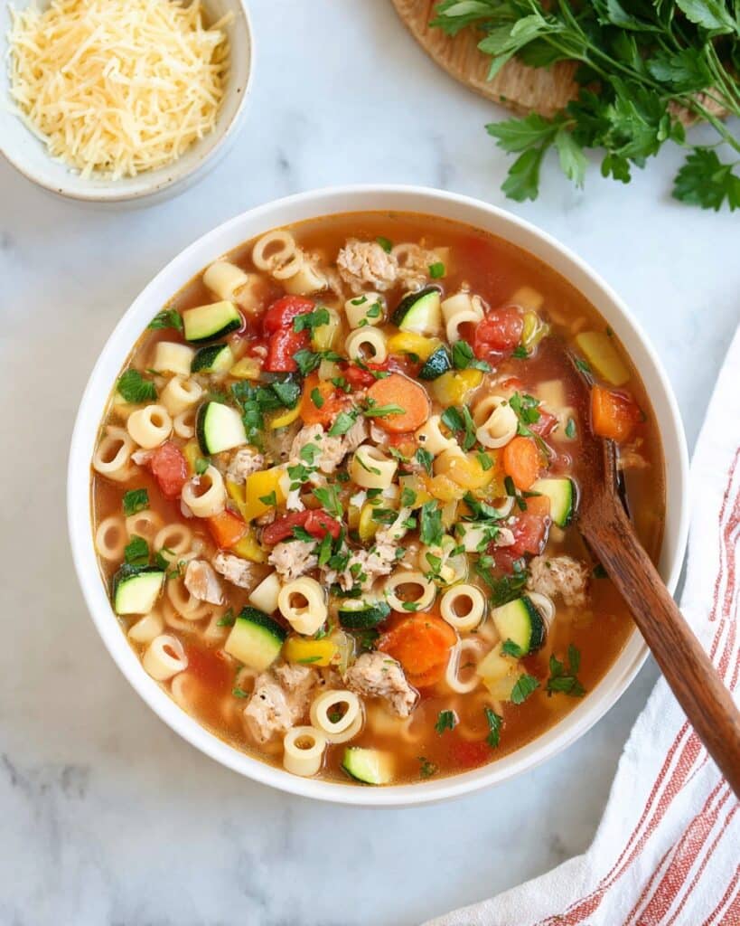 Easy Ground Chicken Veggie Soup Recipe