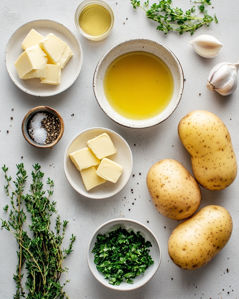 The image shows many pieces of golden brown roasted potatoes scattered close together on a pan. Each potato piece has a crispy, textured surface with some darker browned edges, covered lightly with small green herb bits like rosemary. The potatoes have a rough, crunchy outer layer with a soft-looking inside visible on some pieces. The background is a white marbled texture photo taken with an iphone --ar 4:5 --v 7