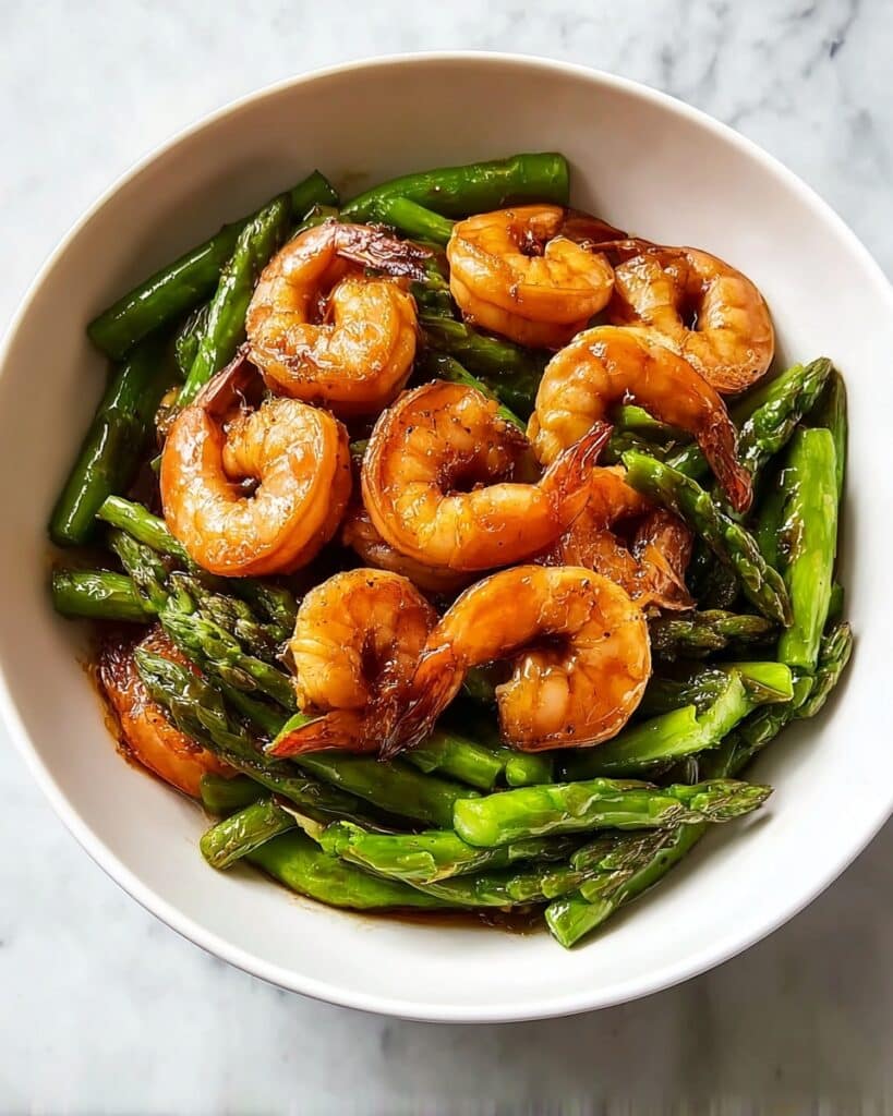 Shrimp and Asparagus Stir Fry with Ginger and Oyster Sauce Recipe