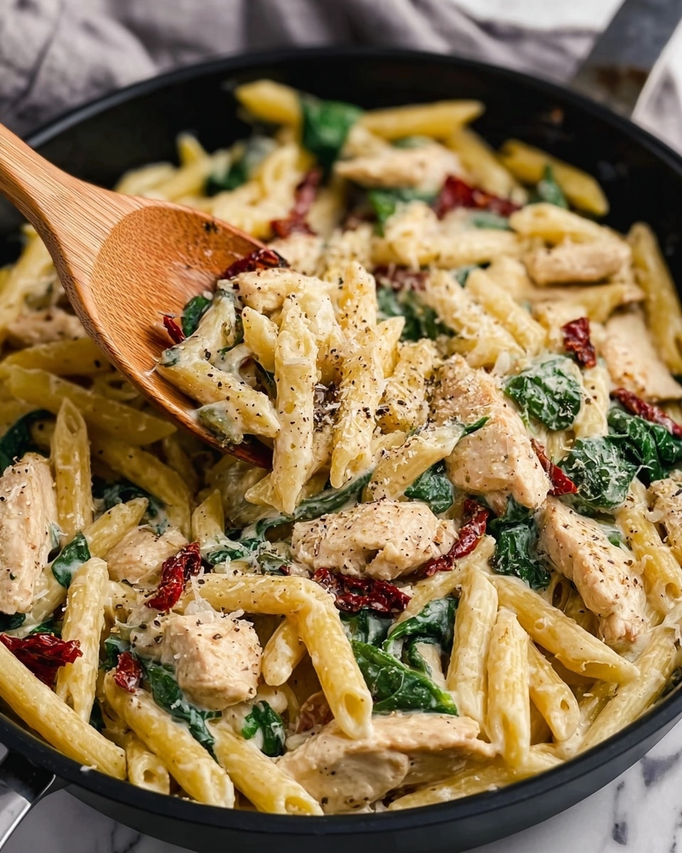 High Protein Chicken Pasta with Sun-Dried Tomatoes Recipe
