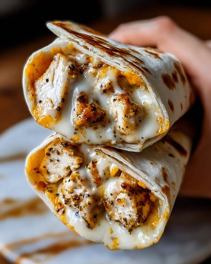 Cheesy Garlic Chicken Wraps Recipe