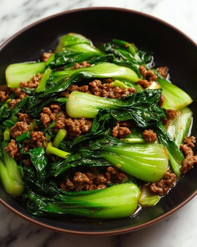 Stir-Fried Bok Choy with Ground Meat Recipe