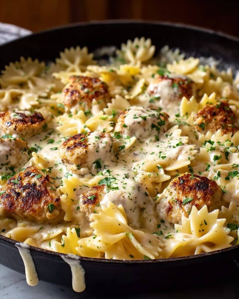 Bowtie Pasta with Creamy Cajun Chicken and Mozzarella Sauce Recipe