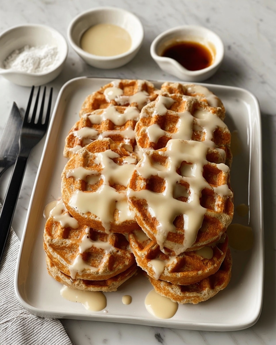 Cinnamon Roll Waffles with Cream Cheese Glaze Recipe