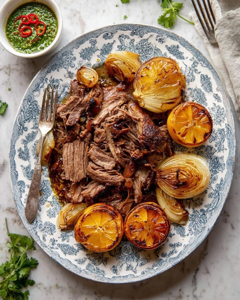 Oven-Roasted Lamb Shoulder with Herb Sauce Recipe