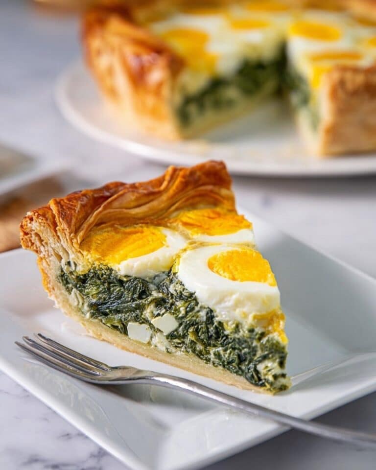 Torta Pasqualina: Traditional Italian Spinach and Ricotta Pie with Puff Pastry Recipe