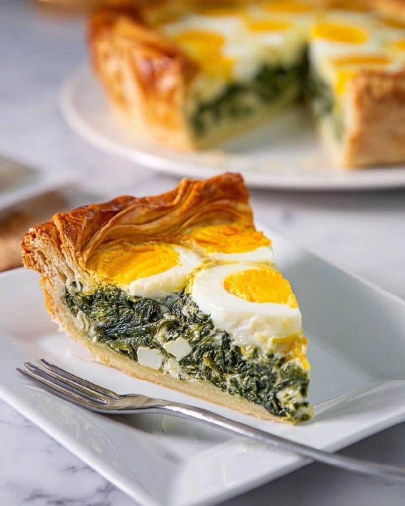 Torta Pasqualina: Traditional Italian Spinach and Ricotta Pie with Puff Pastry Recipe
