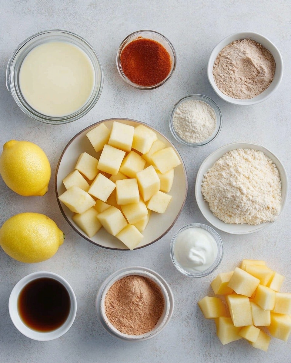 A close-up view of a cinnamon roll with a bite taken out, showing a soft, light brown dough base with a creamy white filling layer inside. On top, there is a visible dark cinnamon swirl layer beneath a thick crumbly topping that is light brown and textured, scattered with coarse sugar crystals. White icing is drizzled across the crumbly topping in thin lines. In the background, there are two more cinnamon rolls with similar toppings slightly blurred. The entire scene is set on a white marbled surface. photo taken with an iphone --ar 4:5 --v 7