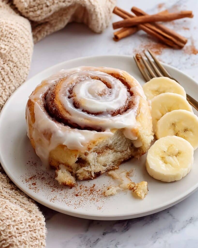 Banana Cinnamon Rolls with Peanut Butter Frosting Recipe