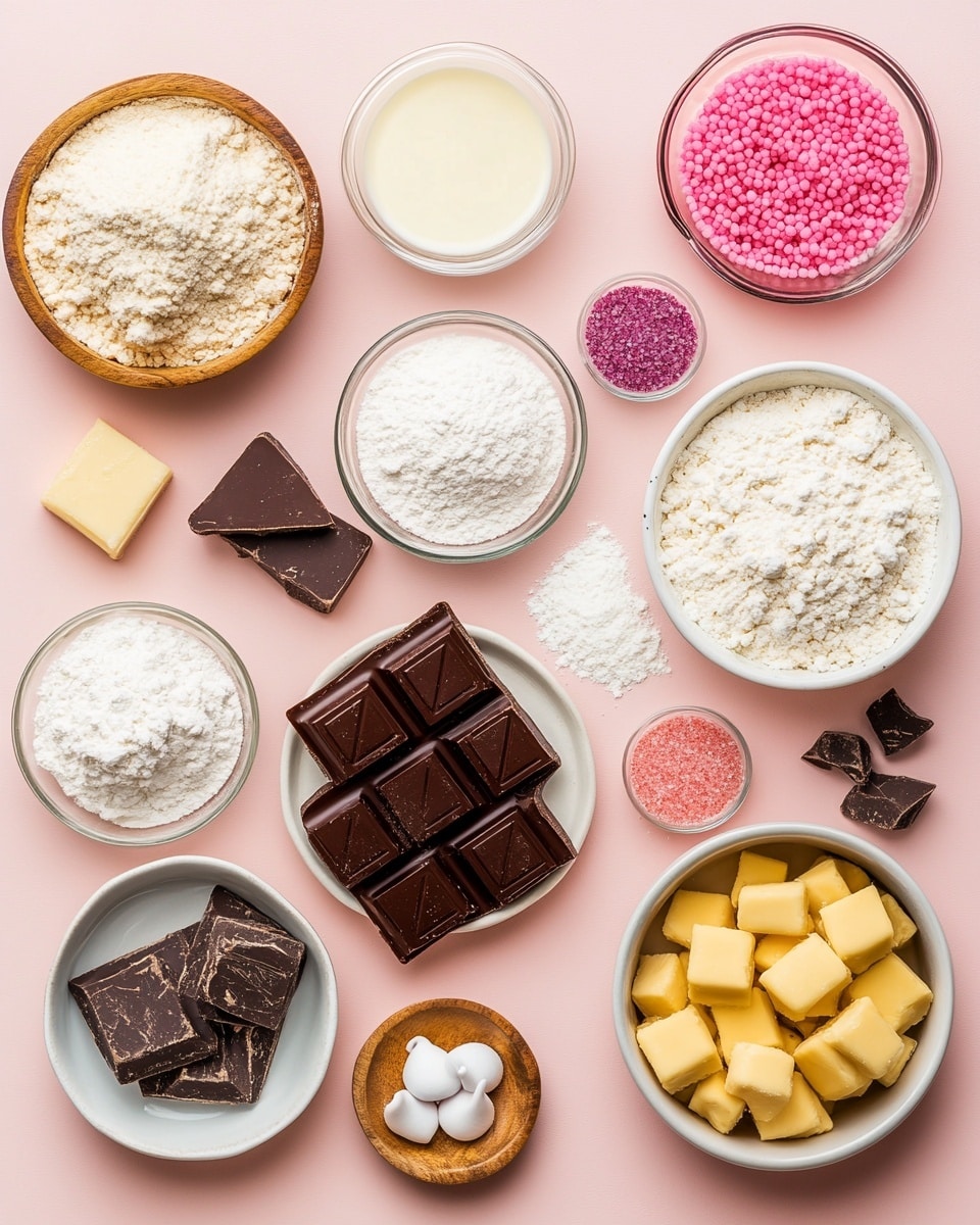 The image shows a close-up of three bunny-shaped cookies standing upright in a bed of colorful jellybeans. The front cookie has a bright blue sugar crystal coating covering the entire bunny shape, with three dark chocolate round pieces forming simple eyes and a nose. Behind it, there are two more bunny cookies, one with a pink sugar crystal coating and the other with a blue sugar crystal coating, both plain without facial details. All the cookies have a light beige cookie base visible on the sides. The jellybeans in the foreground and background are in various colors such as purple, orange, yellow, green, and pink, adding vibrant color around the cookies on a white marbled surface. Photo taken with an iphone --ar 4:5 --v 7