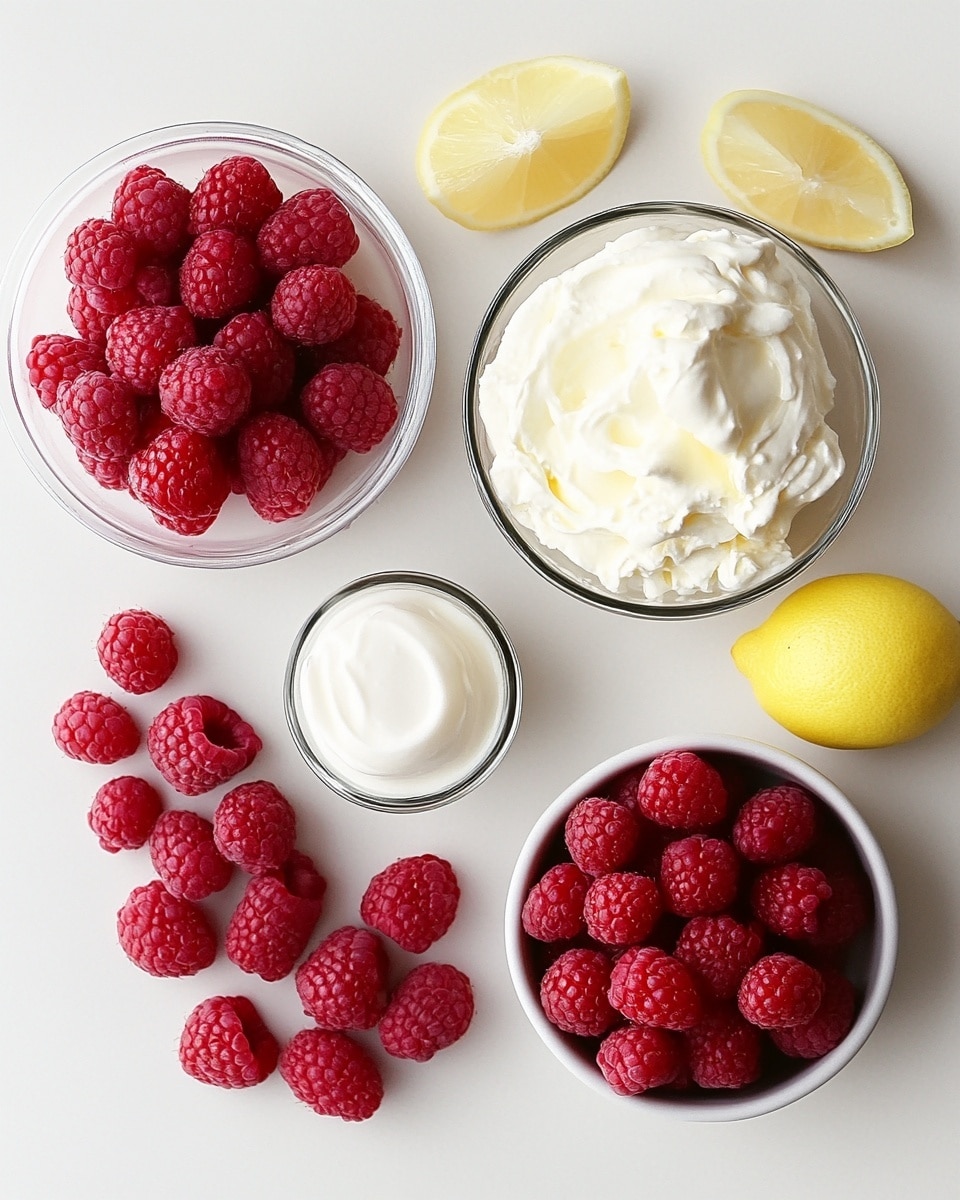 A clear glass square dish shows a dessert with three layers, placed on a white marbled texture. The bottom layer consists of round, pale yellow biscuit pieces lined up side by side. The middle layer is a smooth, pink cream evenly spread over the biscuits. The top layer features many small, rounded pink dollops with a powdery white coating sprinkled all over them. Next to the dish is a spoon with a pink handle resting on the surface. In the blurred background, a white plate with a smaller portion of the same dessert is visible. photo taken with an iphone --ar 4:5 --v 7