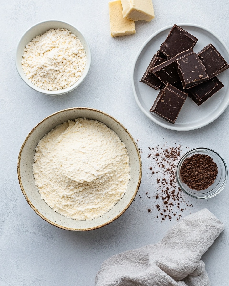 The image shows a round cheesecake with three layers on a white marbled surface: the bottom layer is a light brown crumb crust, the middle layer is creamy white mixed with a swirled dark chocolate layer, and the top layer displays a marbled pattern of white, dark chocolate, and a yellowish swirl. The top of the cake is decorated with curled dark chocolate shavings. Next to the cake is a white plate holding a single slice of the cheesecake, showing the same layered pattern, along with a silver fork. In the background, there is a small white bowl filled with more dark chocolate curls. Photo taken with an iphone --ar 4:5 --v 7