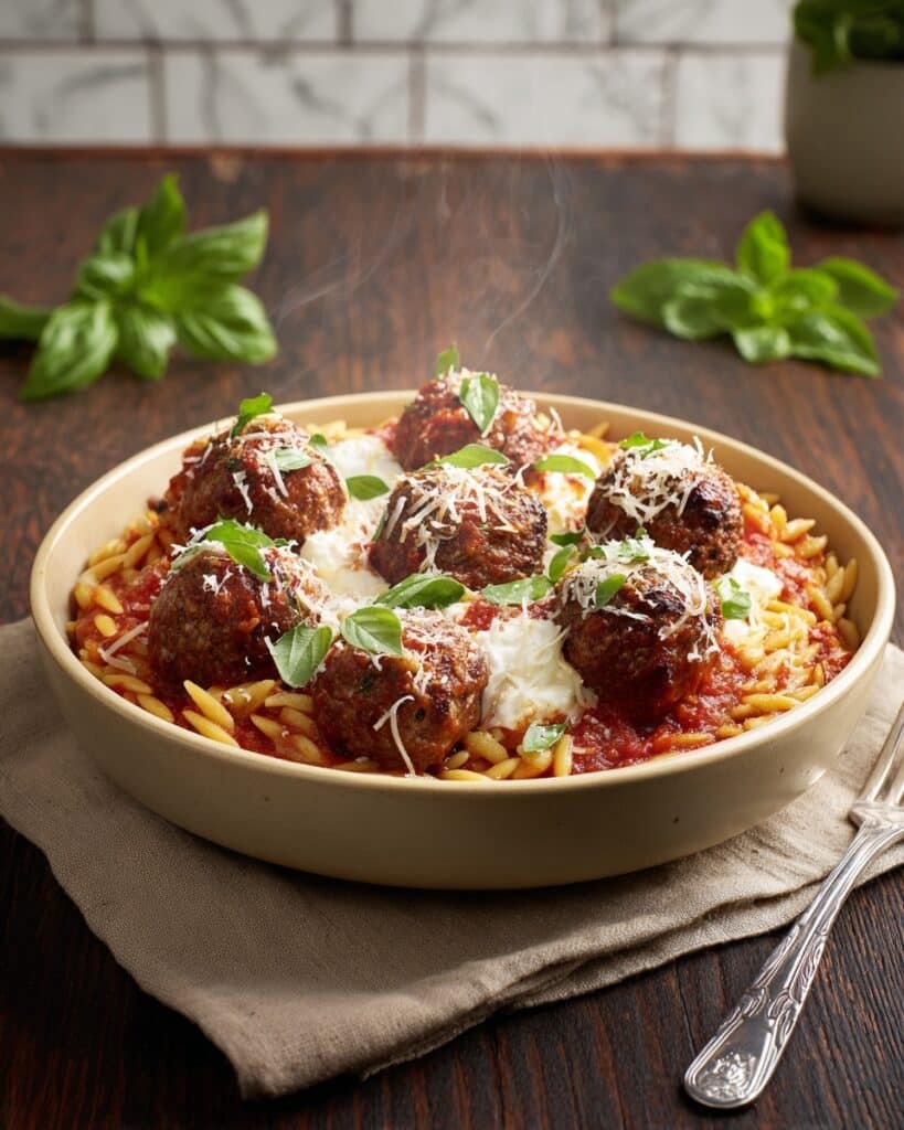 One-Pot Meatballs and Orzo Recipe