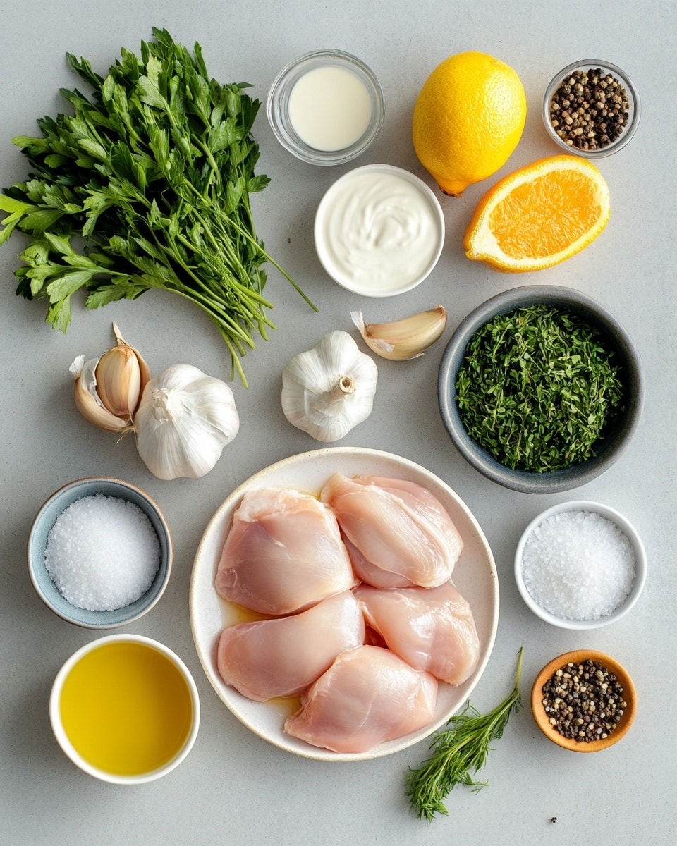 The image shows a close-up of cooked chicken pieces in a creamy sauce inside a black pan. There are about nine pieces of golden-brown chicken spread across the pan, each piece covered partially with a thick, pale yellow creamy sauce that looks smooth and shiny. Mixed within the sauce are light green slices of peppers and finely chopped herbs, adding a speckled texture and fresh color contrast. The chicken has a slightly crispy texture at the edges, while the sauce appears rich and evenly coats each layer of chicken and peppers. The pan rests on a white marbled surface. photo taken with an iphone --ar 4:5 --v 7