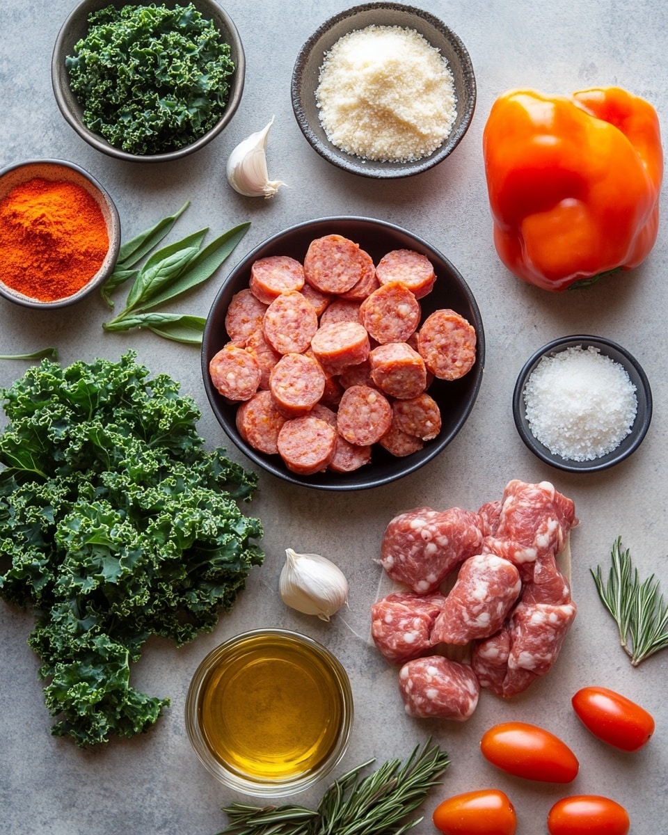 A large black pan filled with a colorful mix of cooked ingredients: the bottom layer has ground meat browned with small green broccoli pieces, baby carrots in bright orange, chunks of golden-yellow roasted potatoes, and scattered yellow corn kernels. Red bell pepper slices and small dark green leafy bits add more color. On top, some grated white cheese is sprinkled, and a bunch of fresh green parsley is placed on the right side next to a wooden spatula partly buried in the mix. The pan sits on a white marbled surface with scattered fresh parsley around. Photo taken with an iphone --ar 4:5 --v 7