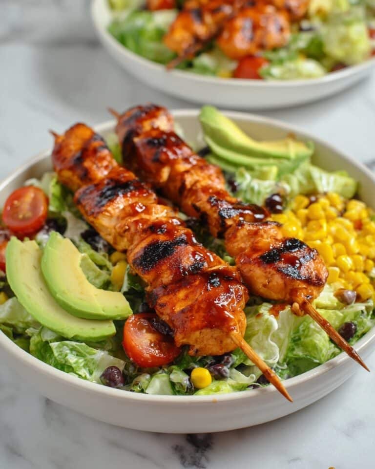 Grilled BBQ Chicken Skewer Salad Recipe