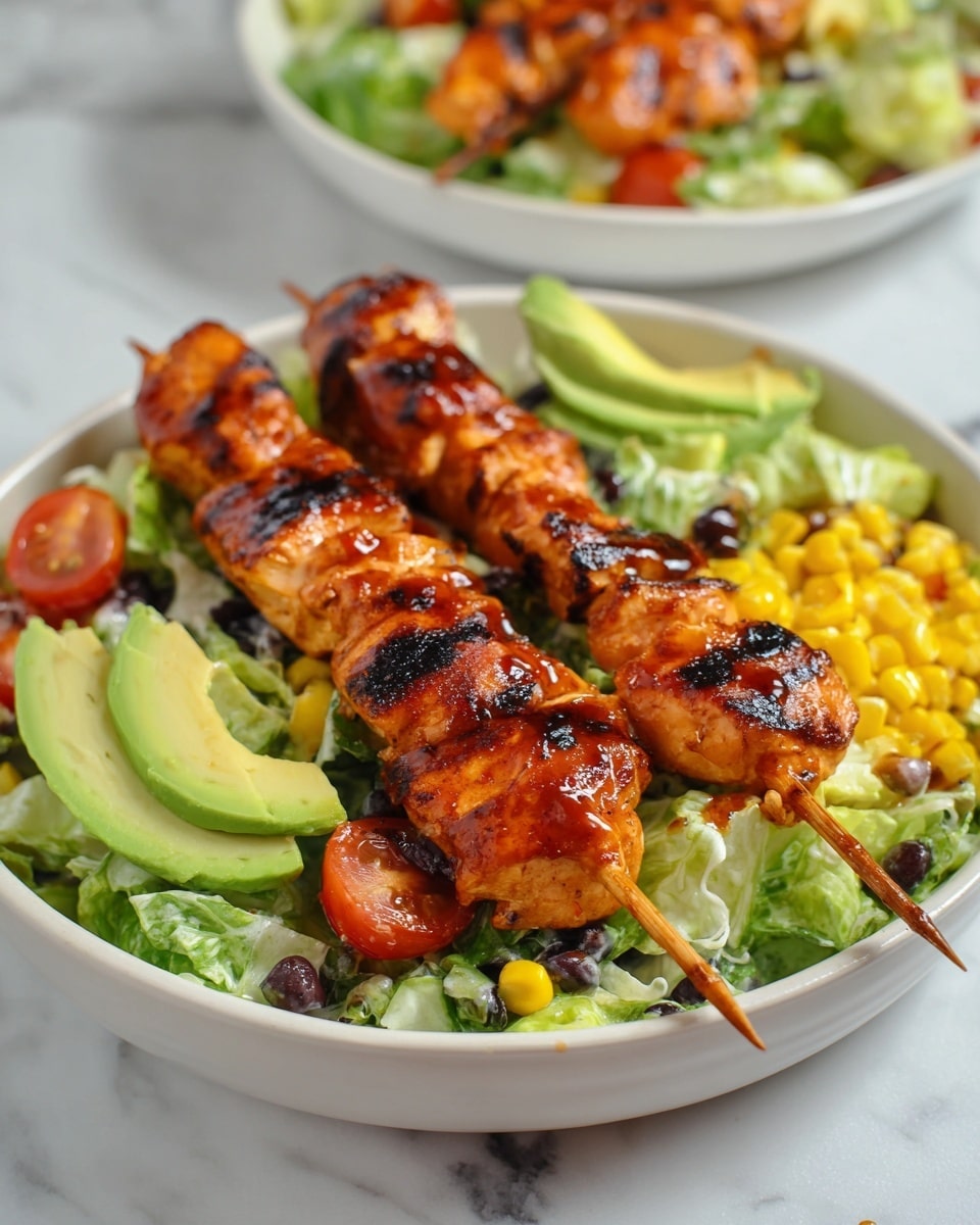 Grilled BBQ Chicken Skewer Salad Recipe