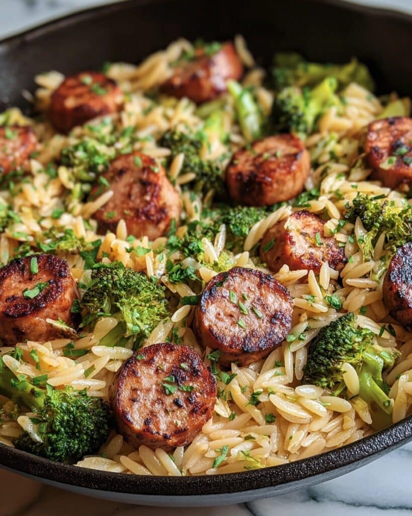 Chicken Sausage Broccoli Orzo Recipe