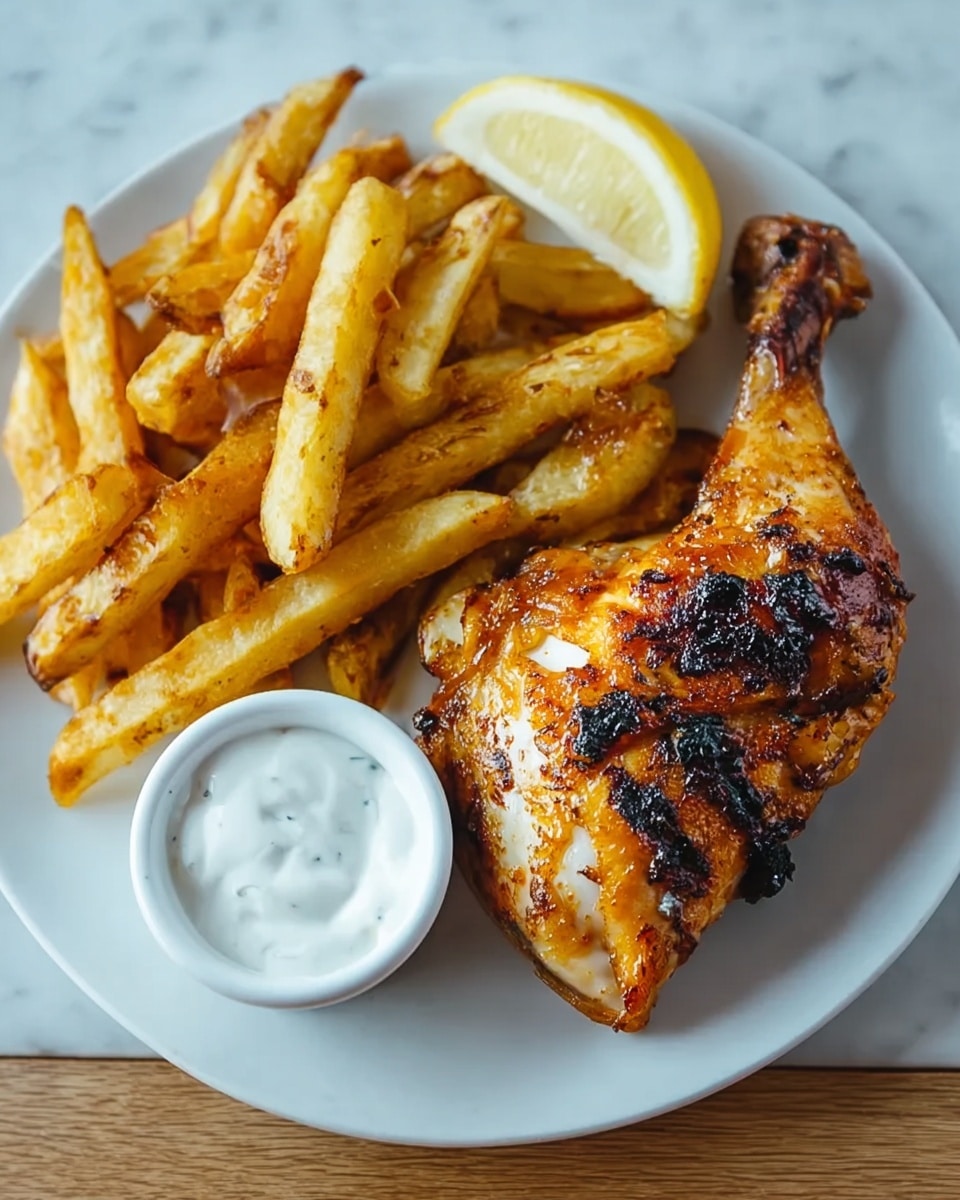 Butterflied Portuguese Chicken with Lemon Toum and Crispy Oven Fries Recipe