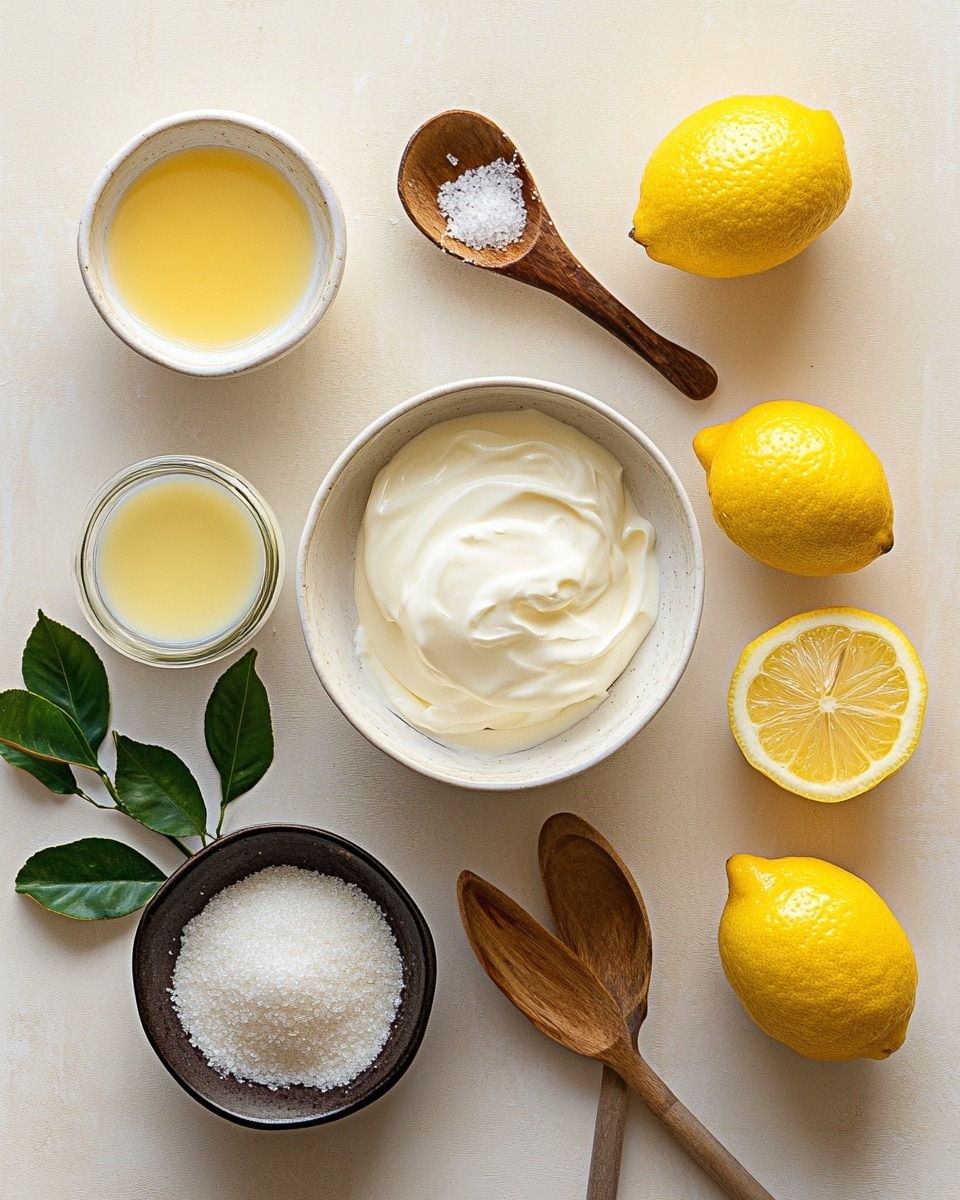 Six lemon halves with caramelized tops are arranged in a circle on a large white plate, revealing their bright yellow outer skin and creamy, slightly burnt golden brown centers that have a cracked texture. In the middle of the circle, a small bunch of fresh green basil leaves adds a touch of vibrant color. The plate sits on a white marbled surface. photo taken with an iphone --ar 4:5 --v 7