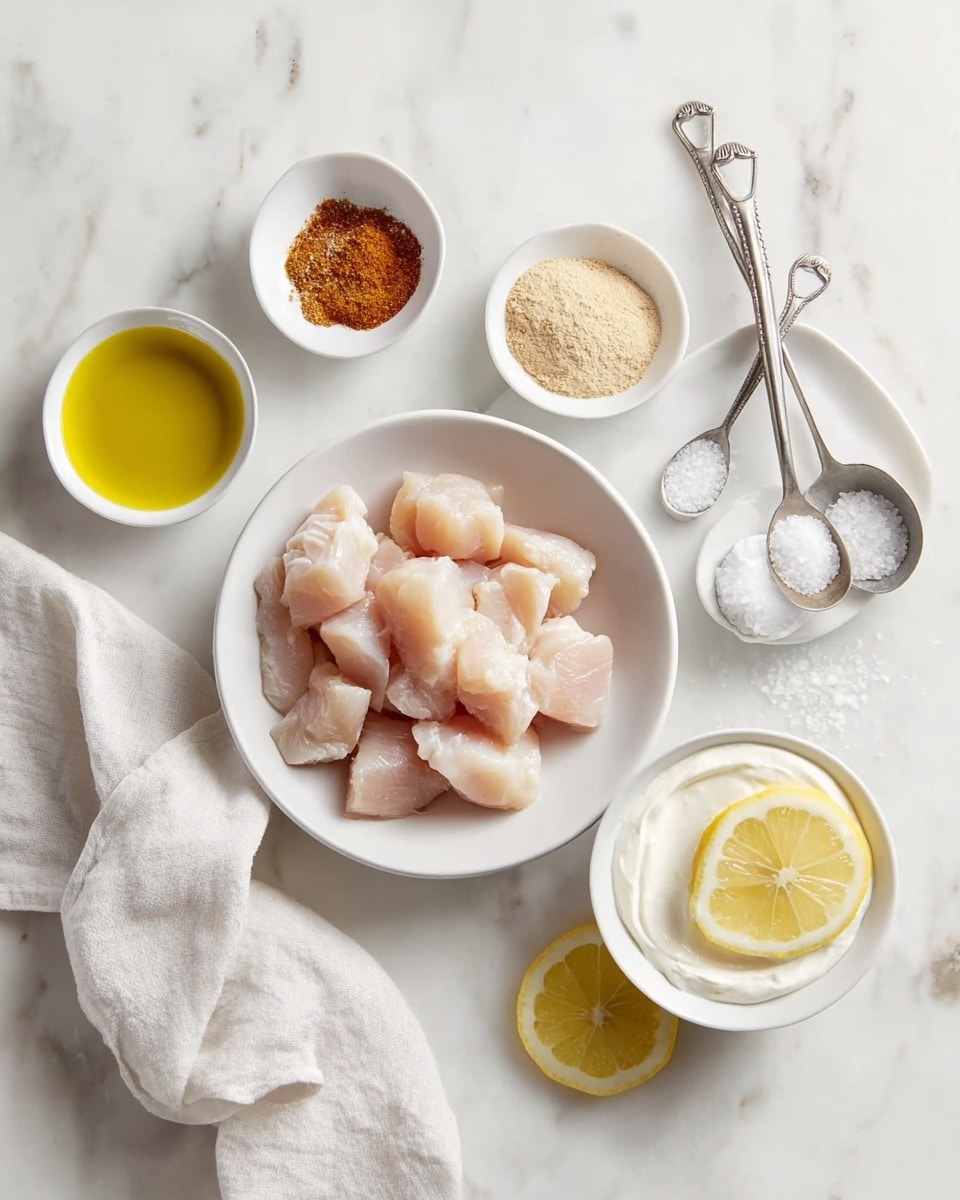 The image shows two soft tacos resting inside a black cast iron pan on a white marbled surface. Each taco is made of a warm, slightly toasted white flour tortilla with visible char marks, folded to hold the filling. The filling consists of two layers: the bottom layer is shredded light green cabbage mixed with finely chopped herbs, giving a fresh and slightly creamy texture, while the top layer contains several pieces of golden-brown grilled chicken seasoned with spices and garnished with small bits of green herbs. Photo taken with an iphone --ar 4:5 --v 7