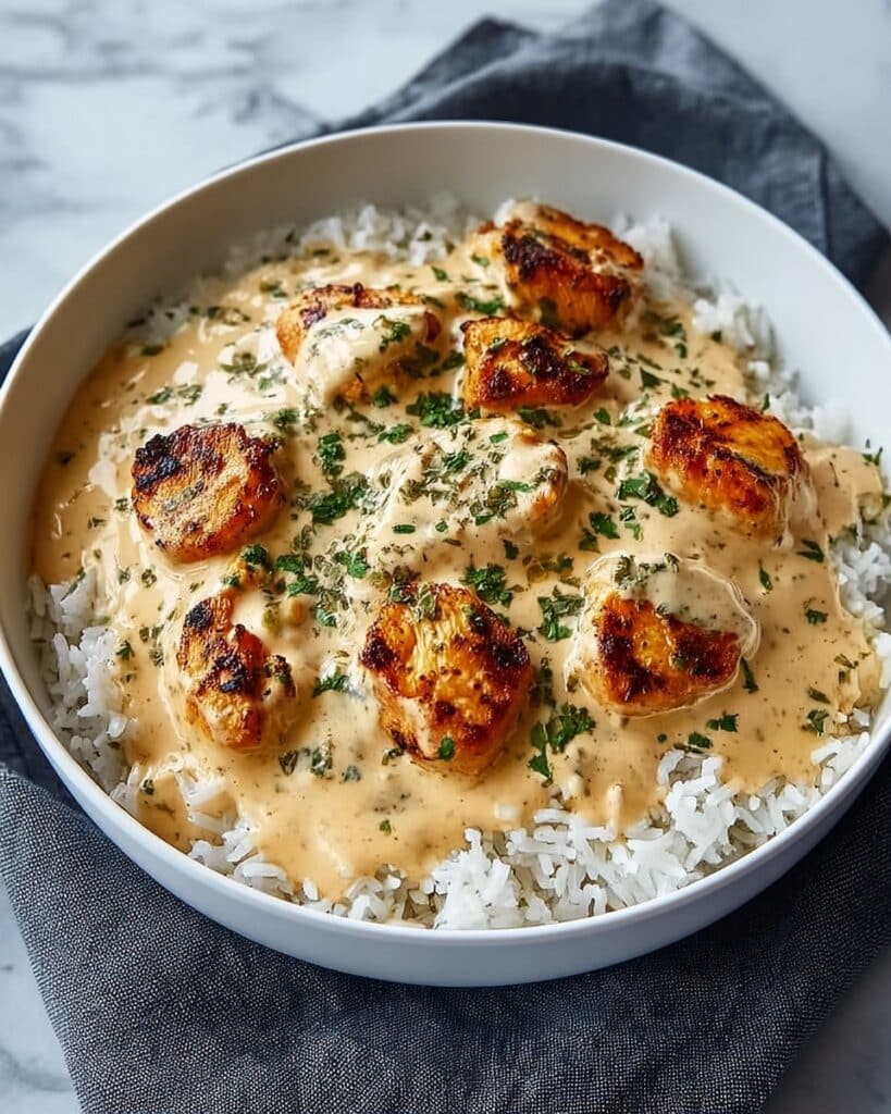 Creamy Smothered Chicken and Rice Recipe