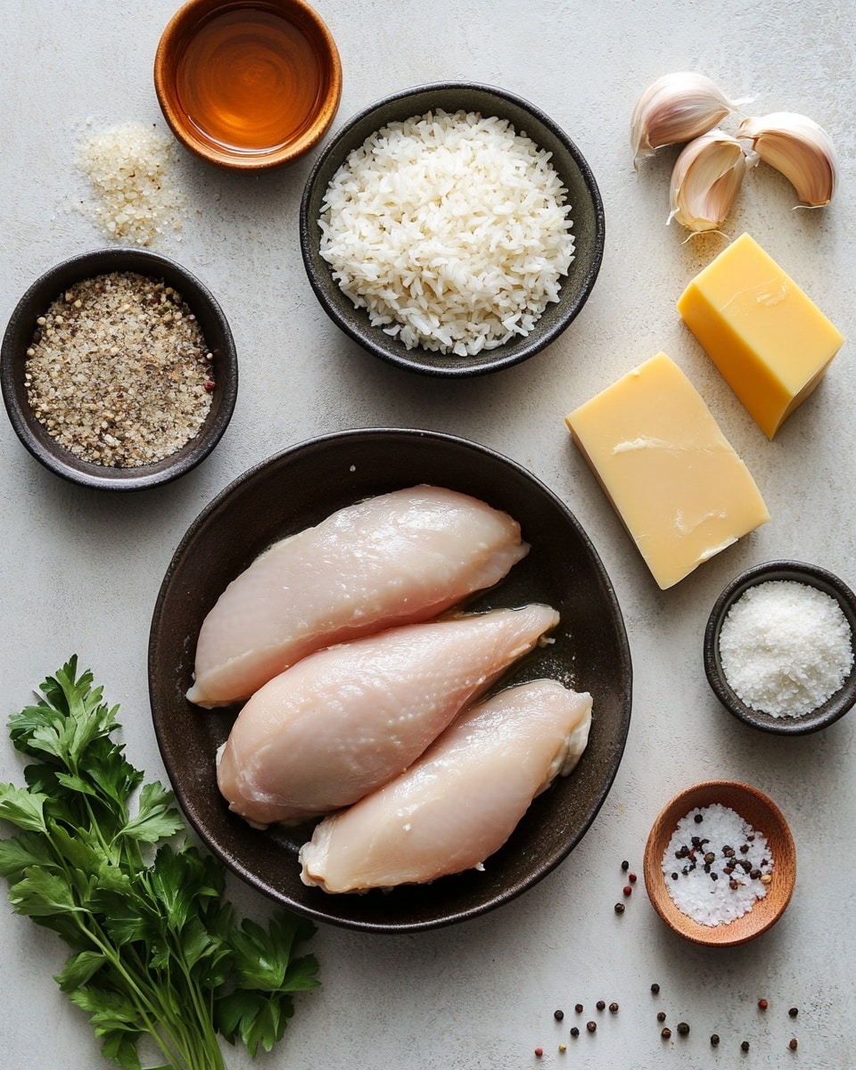 A white bowl filled with a base layer of white cooked rice showing soft, fluffy grains. On top, there are chunks of golden-brown cooked meat covered in a thick, creamy beige sauce with black pepper specks. The dish is finished with small green parsley leaves scattered on the sauce, adding a fresh touch. The bowl sits on a light grey cloth over a white marbled surface. Photo taken with an iphone --ar 4:5 --v 7