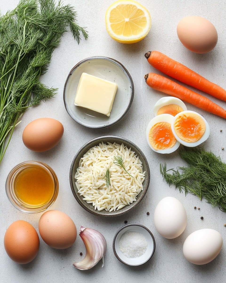 A round bowl filled with yellowish creamy soup containing small pieces of shredded white chicken, orange carrot bits, and small white pasta. On the right side near the edge of the bowl, there is a bunch of fresh green dill. On the left side, five thin lemon slices overlap each other in a line, sprinkled with black pepper. The bowl is placed on a white plate with a white marbled background, and a golden ladle handle rests on the plate above the bowl. photo taken with an iphone --ar 4:5 --v 7