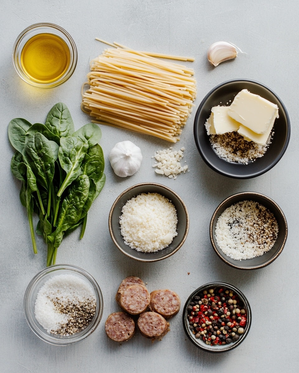 A close-up of a white plate filled with spaghetti at the bottom, showing long yellow pasta strands. On top, there is a layer of cooked green spinach mixed with brown ground meat in sauce. The top layer is melted, slightly browned cheese covering the spinach and meat. Some spaghetti is lifted by a woman's hand, showing the texture of the noodles. The plate rests on a white marbled surface with a blurred red background. photo taken with an iphone --ar 4:5 --v 7