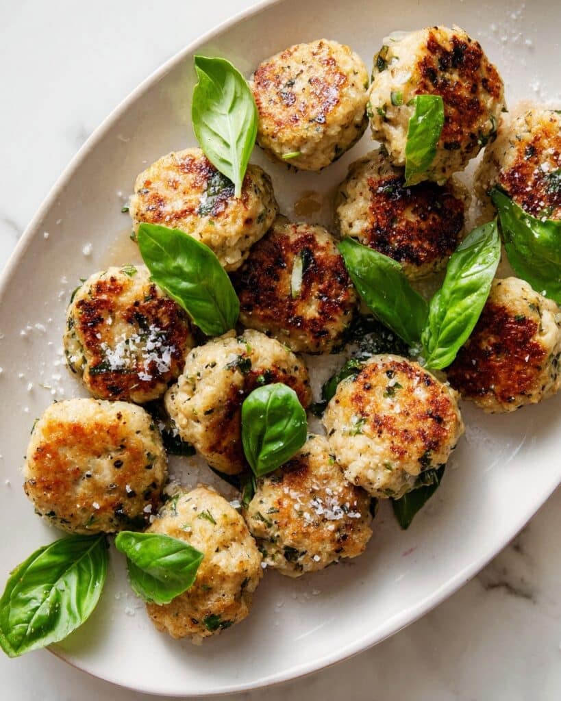 Baked Basil Chicken Meatballs Recipe