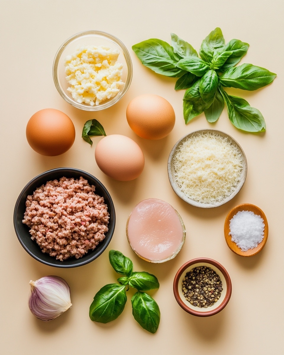 The image shows a white plate with green leaf patterns holding several golden-brown patties with a slightly crispy texture and small green herb pieces mixed inside. Some patties show more browning on one side, giving a contrast between light beige and darker toasted areas. A few bright green basil leaves sit on top and between the patties, adding a fresh touch. Coarse sea salt is sprinkled lightly over the patties, enhancing their texture. A silver spoon on the plate holds one patty, reflecting the warm colors and hints of the patties beside it. The plate rests on a white marbled surface. Photo taken with an iphone --ar 4:5 --v 7
