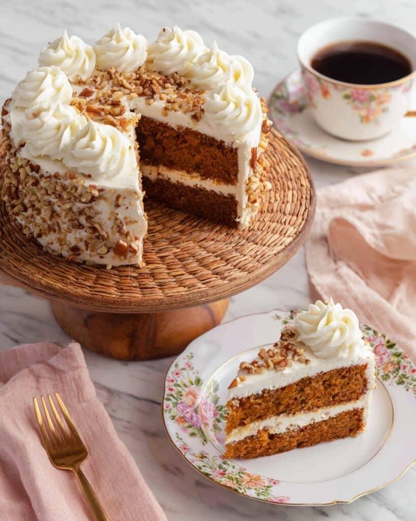 Moist Homemade Carrot Cake with Cream Cheese Frosting Recipe