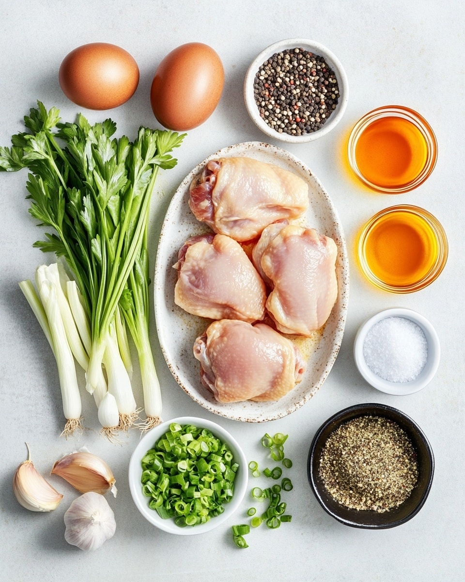 This image shows a dish with three main layers on a white plate placed on a white marbled surface. The bottom layer is white rice, fluffy and spread evenly across the plate. On top of the rice, there are pieces of golden-brown cooked chicken arranged in the center. The chicken has a slightly crispy texture. The top layer is a thick, creamy orange sauce that covers parts of the chicken, with green chopped scallions sprinkled over everything for color contrast. Photo taken with an iphone --ar 4:5 --v 7