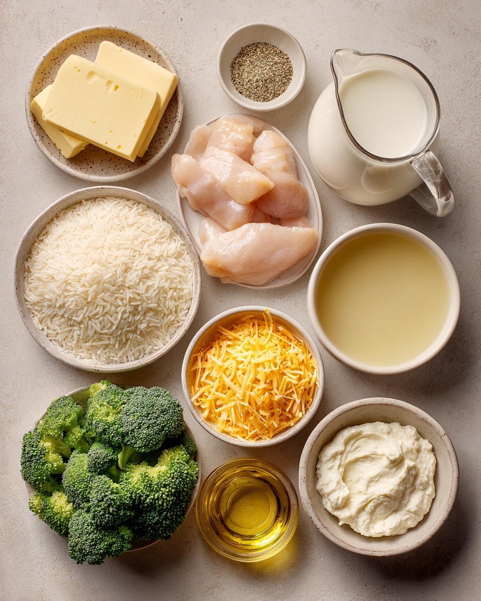 A close-up of a creamy baked casserole with visible layers starting with a base of soft white rice mixed with small green broccoli pieces. Above the rice and broccoli is a thick, melted yellow and white cheese layer that looks smooth and stretchy. The top layer is a golden-brown crunchy topping that appears crumbly and slightly crisp, covering most of the surface. A wooden spoon scoops out a portion, showing all the layers blending together inside a white baking dish. The dish sits on a white marbled surface with a piece of beige burlap and a dark cloth nearby. photo taken with an iphone --ar 4:5 --v 7