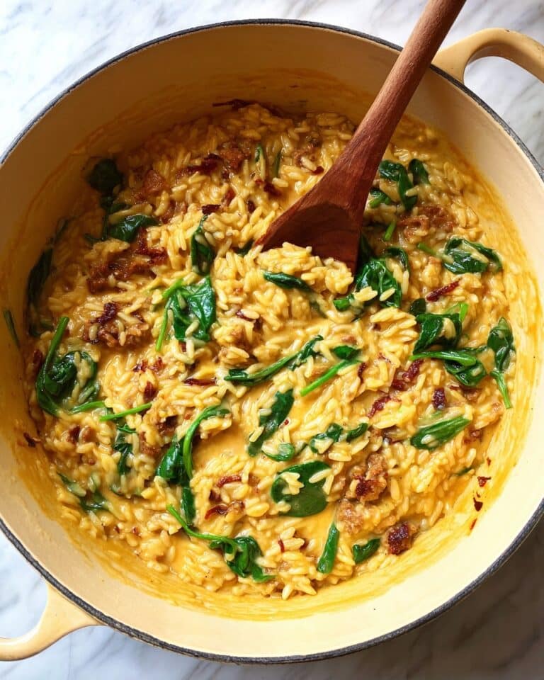 Ground Beef Orzo with Tomato Cream Sauce Recipe