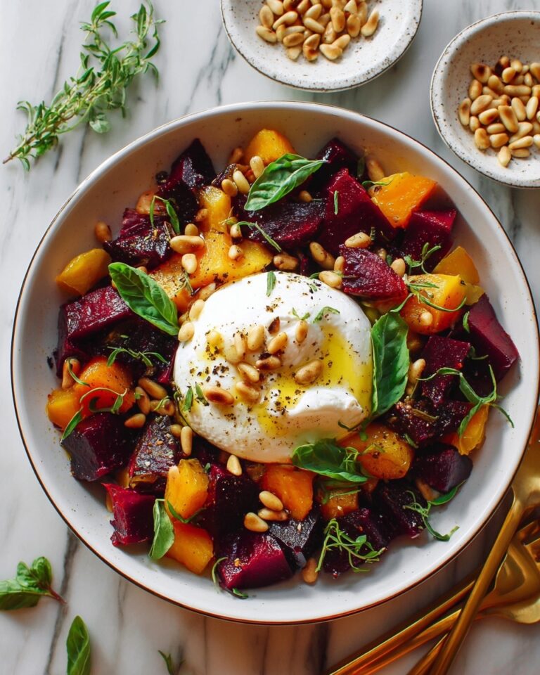 Beet and Burrata Salad with Pine Nuts and Honey-Balsamic Dressing Recipe