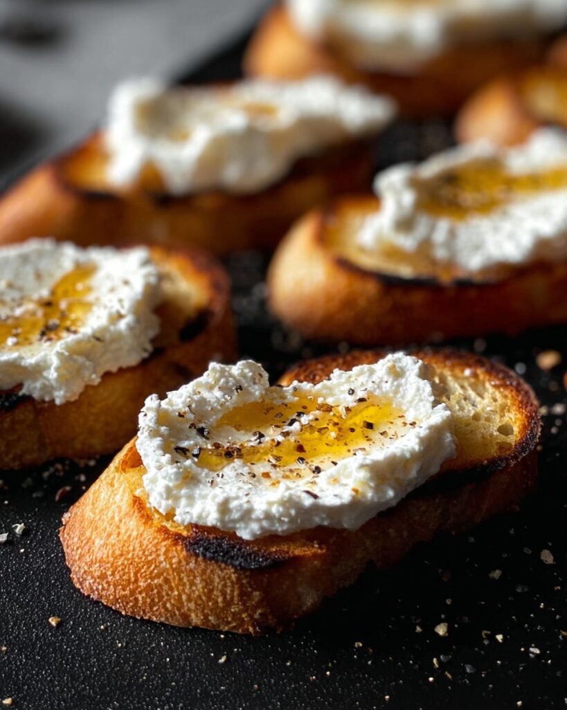 Truffle Honey Ricotta Crostinis Recipe