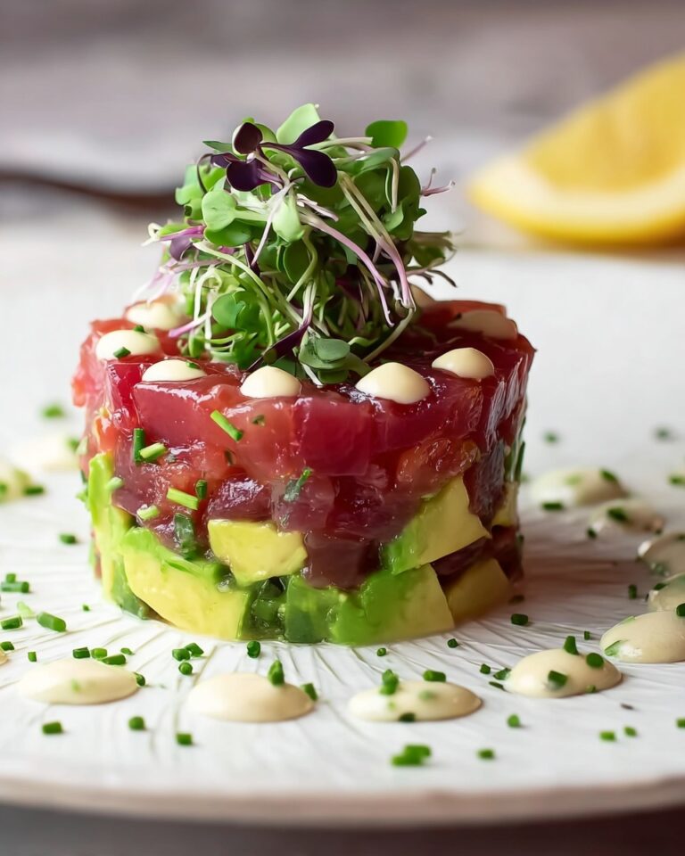 Spicy Tuna Tartare with Avocado and Microgreens Recipe